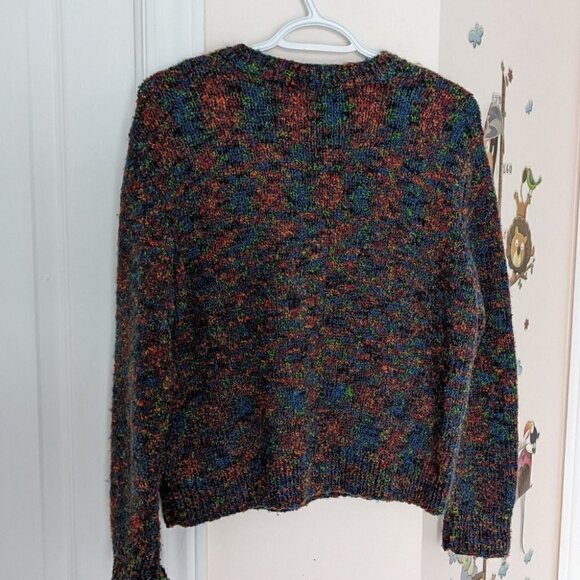 VINTAGE rainbow knit sweater Medium @G - Picture 5 of 9